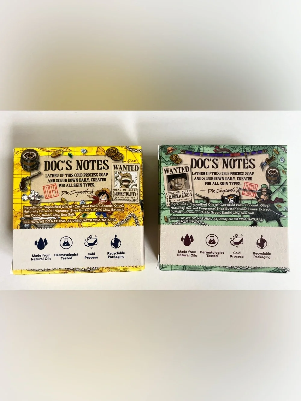 Set Dr Squatch x One Piece Straw Hat Bricc Three Sword Surge Luffy Zoro Bar Soap